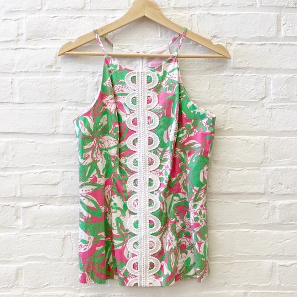 Lilly Pulitzer Tops - Lilly Pulitzer || Annabelle Tank Top in Hotty Pink + Green 2